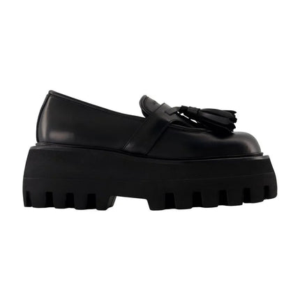 Oversize Flat Shoes - Alexander Mcqueen -  Black - Leather