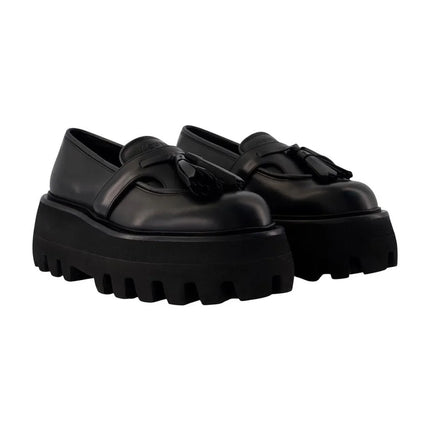 Oversize Flat Shoes - Alexander Mcqueen -  Black - Leather