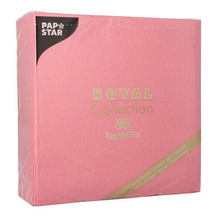 PAPSTAR 50 Servietten "ROYAL Collection" 1/4-Falz 40 x 40 cm rosa
