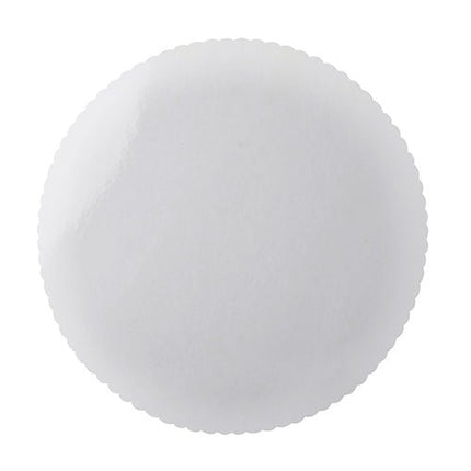 Starpak 6 Tortenunterlagen, Pappe rund Ø 28 cm weiss beschichtet, mit gezacktem Rand | Schrumpffolie (6 Stück)