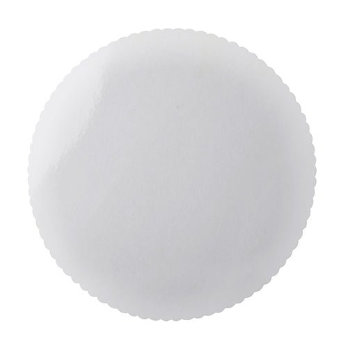 Starpak 6 Tortenunterlagen, Pappe rund Ø 28 cm weiss beschichtet, mit gezacktem Rand | Schrumpffolie (6 Stück)