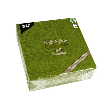 PAPSTAR 50 Servietten "ROYAL Collection" 1/4-Falz 40 x 40 cm grün