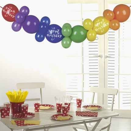 PAPSTAR Ballongirlande 2 m, "Happy Birthday", festliche Dekoration | Beutel (1 Set)