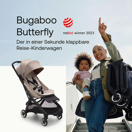 Bugaboo Butterfly ultrakompakter Reise-Kinderwagen, klein & leicht, einhändig faltbar und einfach zu lenken, ergonomischer City-Buggy für Babys ab 6 Monaten, mit viel Stauraum, Forest Green