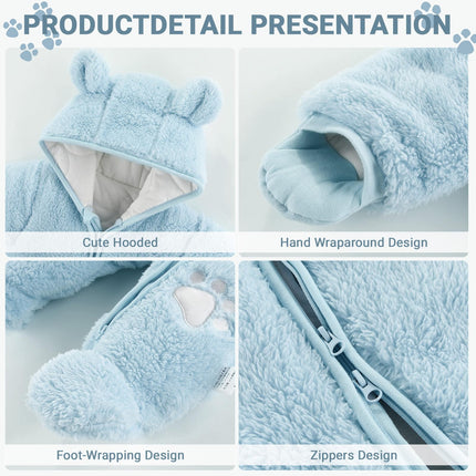 Baby Schneeanzüge Winter Overall mit Kapuze Fleece Strampler Mädchen Jungen Warm Outfits- Gr. 0-3 Monate (59 cm), Gelb