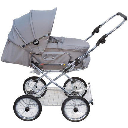EICHHORN Kinderwagen Kombikinderwagen Komplett-Set, 0-3 Jahre, umbaubar zum Sportwagen, inklusive Babytragetasche, Stoff Grau, ECCO-Räder