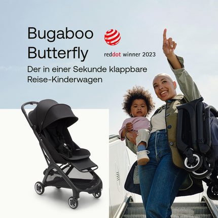 Bugaboo Butterfly ultrakompakter Reise-Kinderwagen, klein & leicht, einhändig faltbar und einfach zu lenken, ergonomischer City-Buggy für Babys ab 6 Monaten, mit viel Stauraum, Forest Green