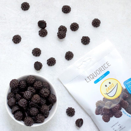 EASIS Gesalzene oder Gesüßte Lakritze Süßigkeiten Ohne Zuckerzusatz | Gesunder Snack mit Süßstoff auf natürlicher Basis für Kinder & Erwachsene, 1x80g