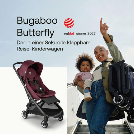Bugaboo Butterfly ultrakompakter Reise-Kinderwagen, klein & leicht, einhändig faltbar und einfach zu lenken, ergonomischer City-Buggy für Babys ab 6 Monaten, mit viel Stauraum, Forest Green