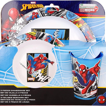 Spiderman Marvel Geschirr Kunststoffset für Kinder