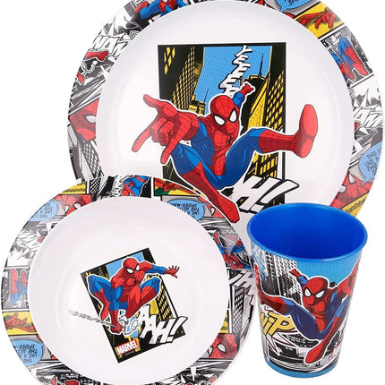 Spiderman Marvel Geschirr Kunststoffset für Kinder