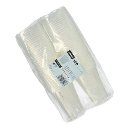 Starpak 100 Verpackungsbecher, PP eckig transparent