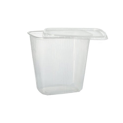 Starpak 100 Verpackungsbecher, PP eckig transparent
