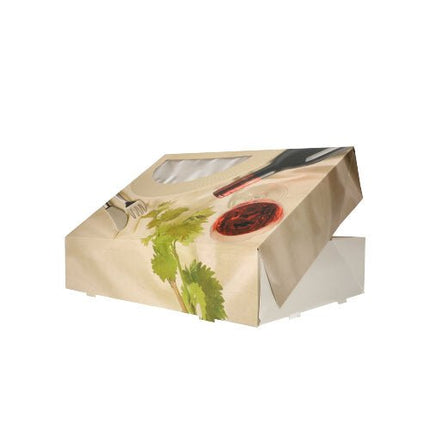 PAPSTAR 5 Transport- und Catering-Kartons "Burgund" mit Sichtfenster