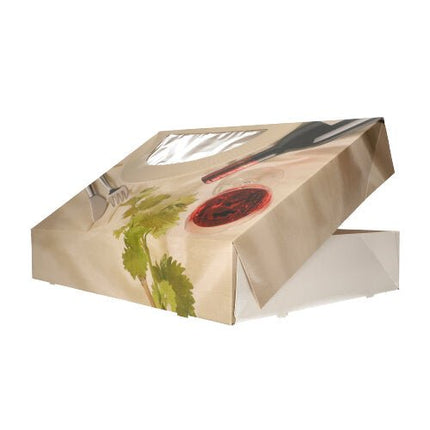 PAPSTAR 5 Transport- und Catering-Kartons "Burgund" mit Sichtfenster