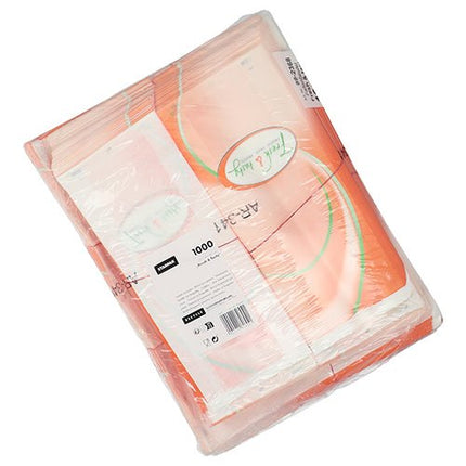 Starpak 1000 Sichtstreifenbeutel 33 cm x 16 cm x 8,7 cm weiss "Fresh & Tasty" | Schrumpffolie (1000 Stück)