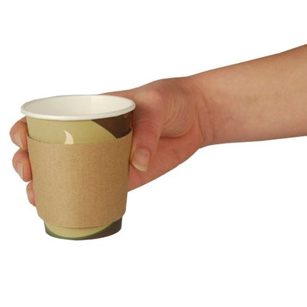 PAPSTAR Banderolen für Heißgetränkebecher "pure", braun, Ø 7,3 cm | Spenderkarton (100 Stück)