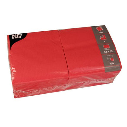 PAPSTAR 500 Servietten, 1-lagig 1/4-Falz 33 cm x 33 cm