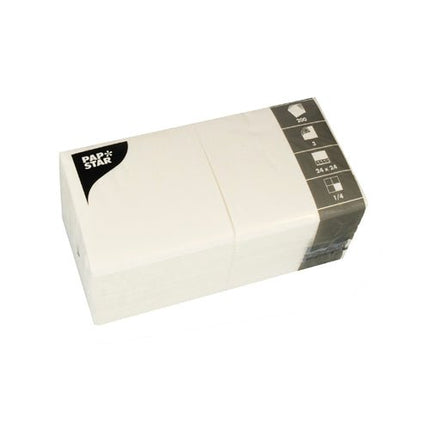 PAPSTAR 200 Servietten, 3-lagig 1/4-Falz 24 cm x 24 cm