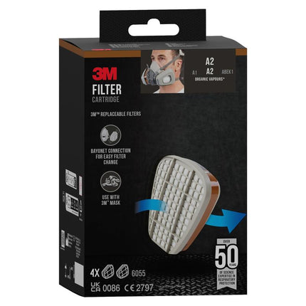 3M™ Filterpatrone 6055, A2 Organische Dämpfe