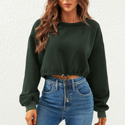 Perfectly Oversized Cropped Sweatshirt In Dark Green