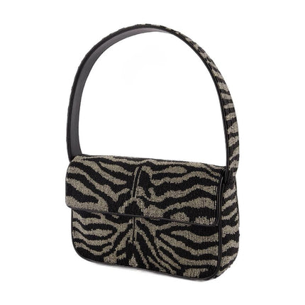 Tommy Beaded Schultertasche - Staud - Kunstleder - Schwarz