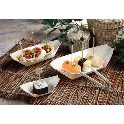 PAPSTAR 50 Fingerfood - Schalen, Holz "pure" "Schiffchen"