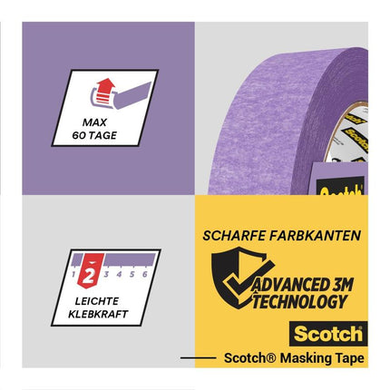 Scotch® Malerabdeckband für empfindliche Oberflächen, 36 mm x 41 m, 1 Rolle/Packung, 100% PEFC SGSCH-PEFC-COC-110078 | Packung (1 Rolle)