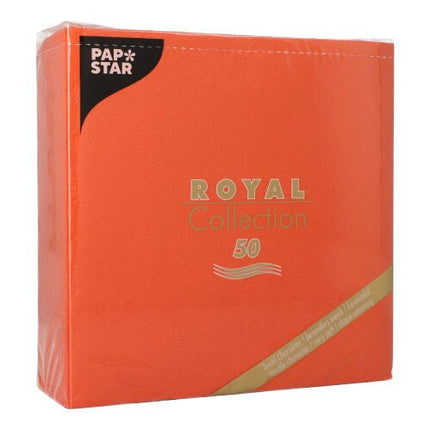 PAPSTAR 50 Servietten "ROYAL Collection" 1/4-Falz 40 x 40 cm nektarine