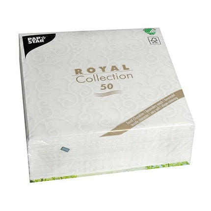 PAPSTAR 50 Servietten "ROYAL Collection" 1/4-Falz 40 x 40 cm weiss