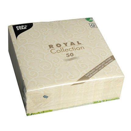 PAPSTAR 50 Servietten "ROYAL Collection" 1/4-Falz 40 x 40 cm champagner