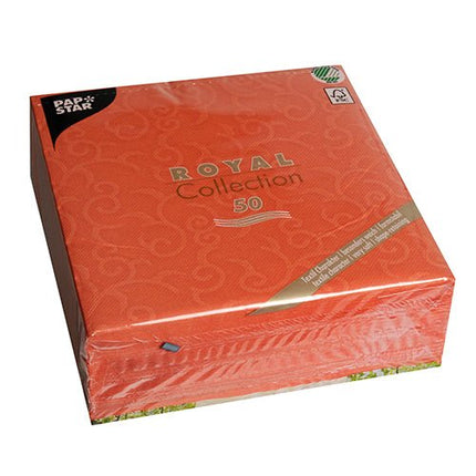 PAPSTAR 50 Servietten "ROYAL Collection" 1/4-Falz 40 x 40 cm nektarine