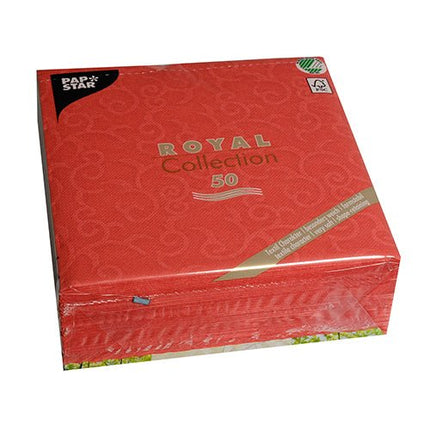 PAPSTAR 50 Servietten "ROYAL Collection" 1/4-Falz 40 x 40 cm rot