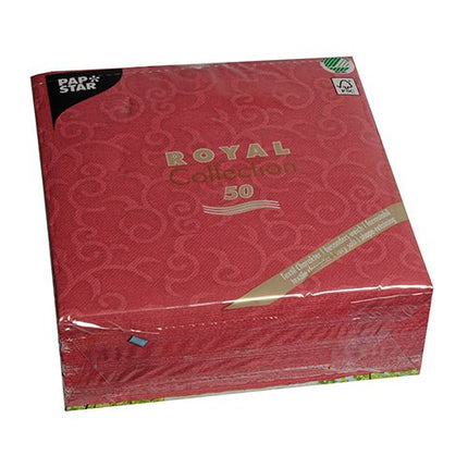 PAPSTAR 50 Servietten "ROYAL Collection" 1/4-Falz 40 x 40 cm bordeaux