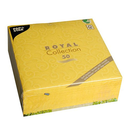 PAPSTAR 50 Servietten "ROYAL Collection" 1/4-Falz 40 x 40 cm gelb