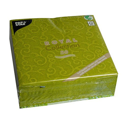PAPSTAR 50 Servietten "ROYAL Collection" 1/4-Falz 40 x 40 cm grün
