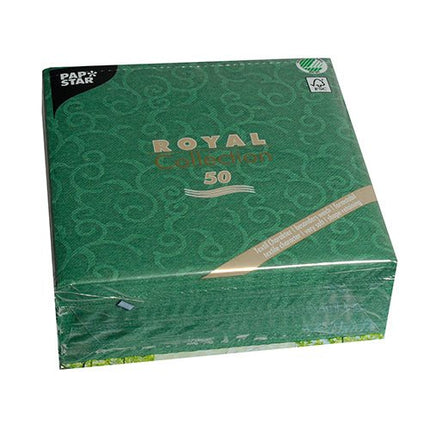 PAPSTAR 50 Servietten "ROYAL Collection" 1/4-Falz 40 x 40 cm grün