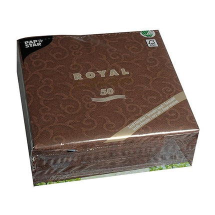 PAPSTAR 50 Servietten "ROYAL Collection" 1/4-Falz 40 x 40 cm braun