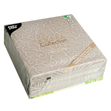 PAPSTAR 50 Servietten "ROYAL Collection" 1/4-Falz 40 x 40 cm grau