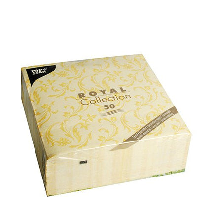 PAPSTAR 50 Servietten "ROYAL Collection" 1/4-Falz 40 x 40 cm gelb