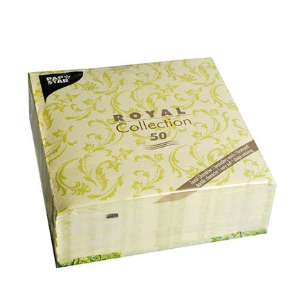 PAPSTAR 50 Servietten "ROYAL Collection" 1/4-Falz 40 x 40 cm grün