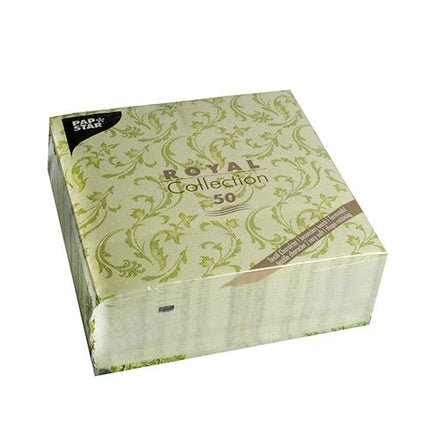 PAPSTAR 50 Servietten "ROYAL Collection" 1/4-Falz 40 x 40 cm grün