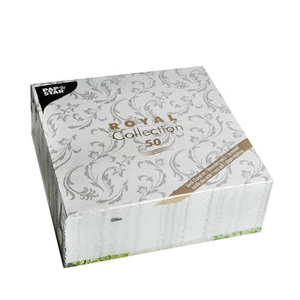 PAPSTAR 50 Servietten "ROYAL Collection" 1/4-Falz 40 x 40 cm grau