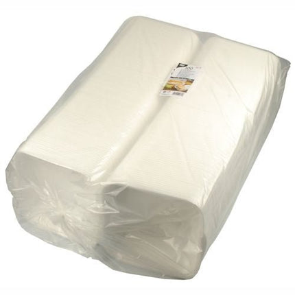 Starpak 100 Hamburger-Boxen mit Klappdeckel, XPS 11 cm x 20 cm x 20 cm weiss laminiert XXL | Schrumpffolie (100 Stück)