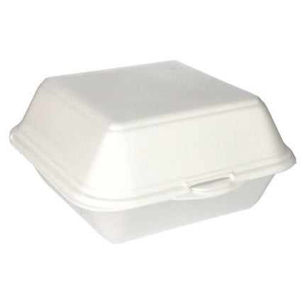 Starpak 100 Hamburger-Boxen mit Klappdeckel, XPS 11 cm x 20 cm x 20 cm weiss laminiert XXL | Schrumpffolie (100 Stück)