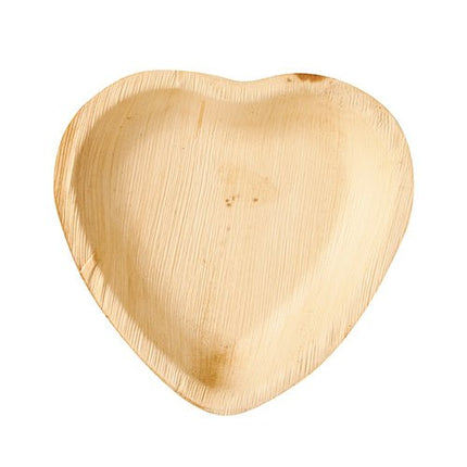 PAPSTAR Teller Palmblatt "pure" Herzform, 15,5x3 cm, nachhaltig | Schrumpffolie (25 Stück)