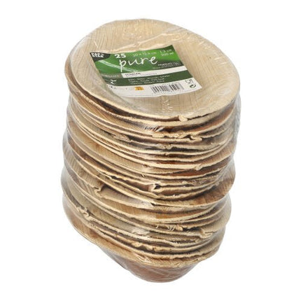 PAPSTAR Palmblatt Schalen "pure" oval, 20x12,5 cm, umweltfreundlich | Schrumpffolie (25 Stück)