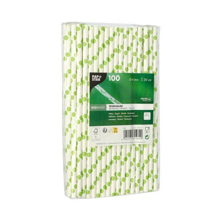 PAPSTAR 100 Trinkhalme, Papier Ø 6 mm