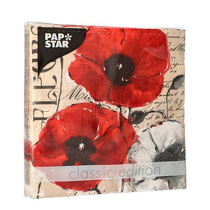 PAPSTAR 20 Servietten, 33 cm x 33 cm 3-lagig 1/4-Falz Design Set 5