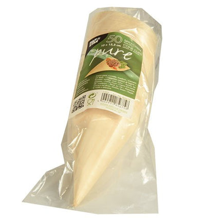 PAPSTAR 50 Fingerfood - Spitztüten, Holz "pure"